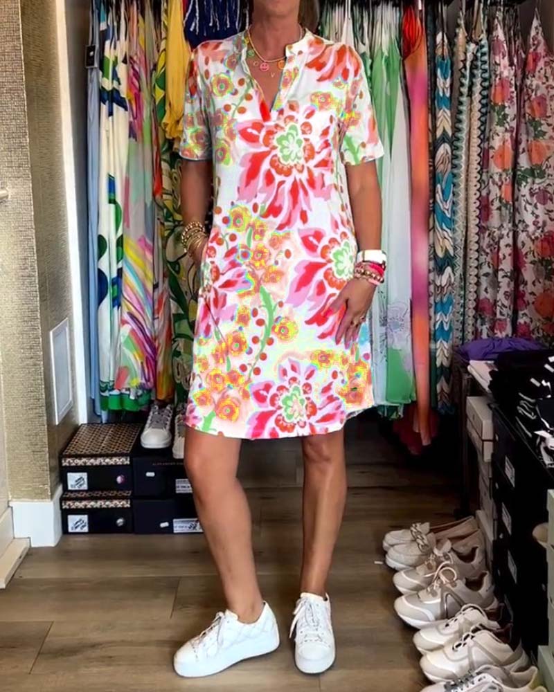 Sydney | Kurzarm-Blumenkleid