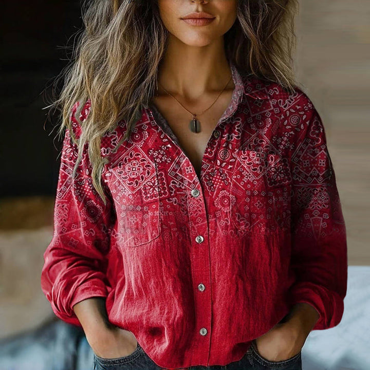 Makayla | Bedruckte Vintage-Bluse