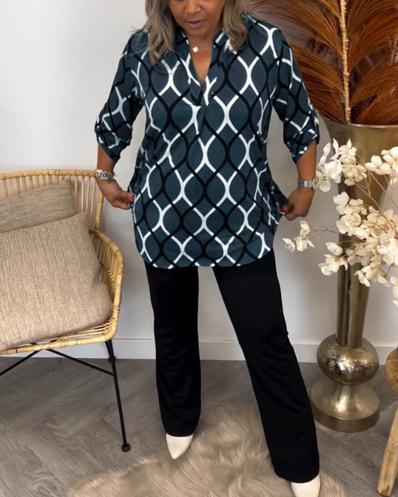 Romana | Bluse mit grafischem Print