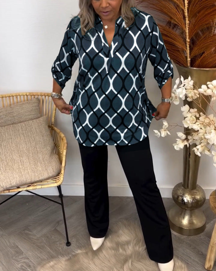 Romana | Bluse mit grafischem Print