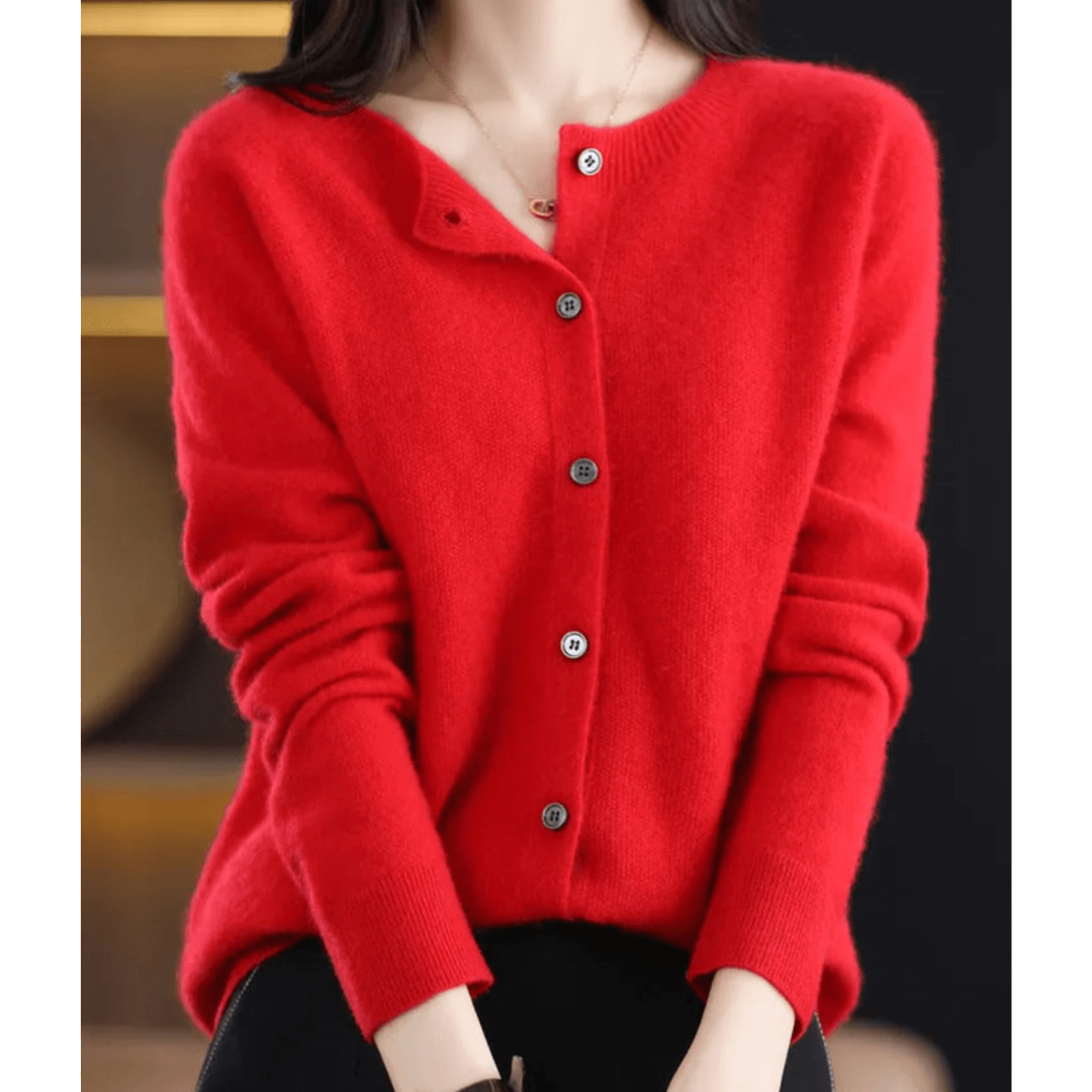 Lisana | Damen Weicher Button Down Strickjacke