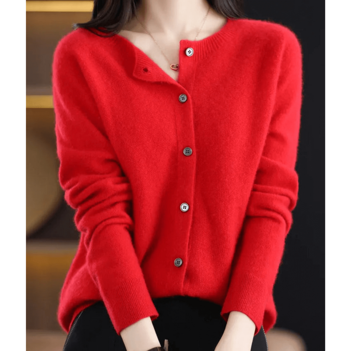 Lisana | Damen Weicher Button Down Strickjacke