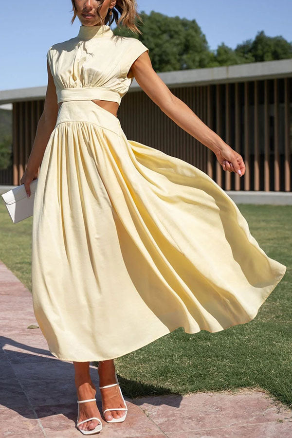 Zalma | Midi-Kleid mit Cut-Out und Taschen