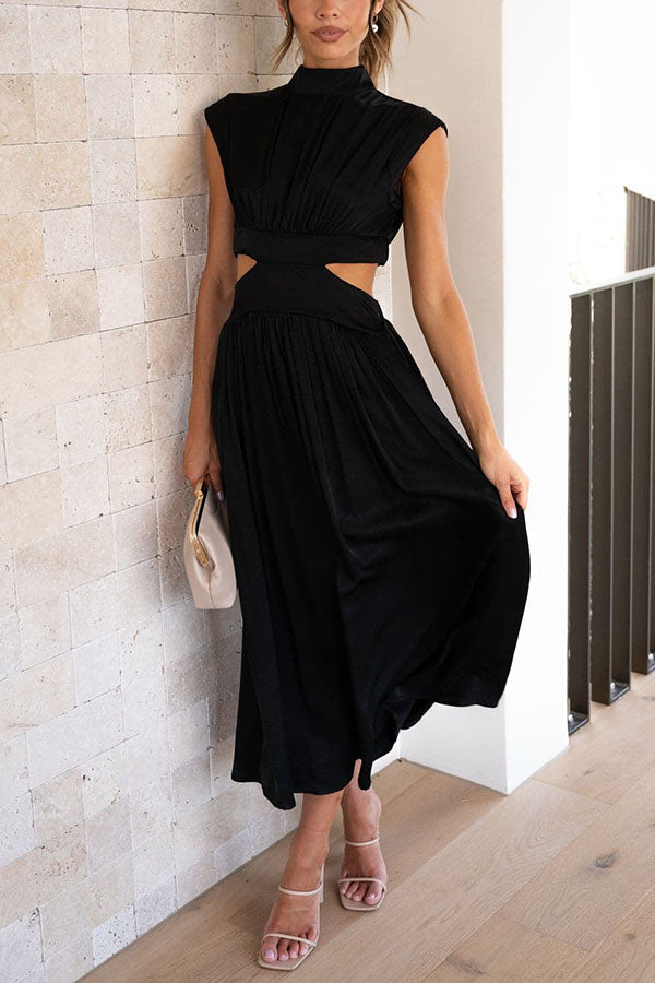 Zalma | Midi-Kleid mit Cut-Out und Taschen