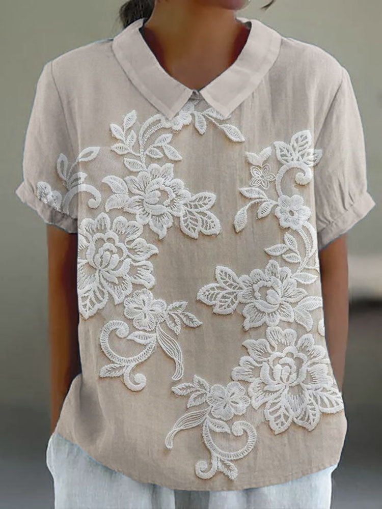 Brielle | Vintage Bedrucktes Hemd