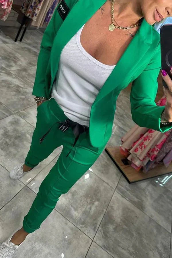Lena | Moderner Lässiger Chic Blazer-und-Hosen-Set