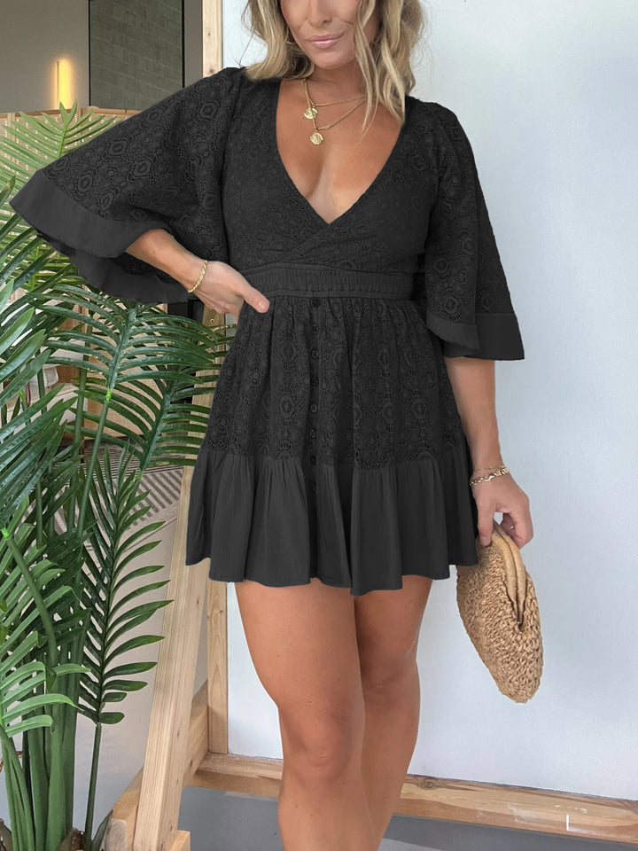 Lorie | Spitzen-Crochet-Overall-Kleid