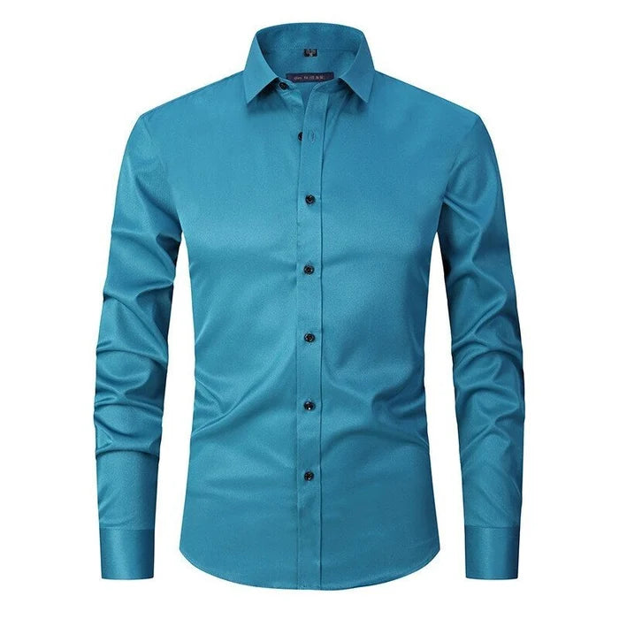 Richard | Dehnbares, knitterfreies Langarm-Polohemd