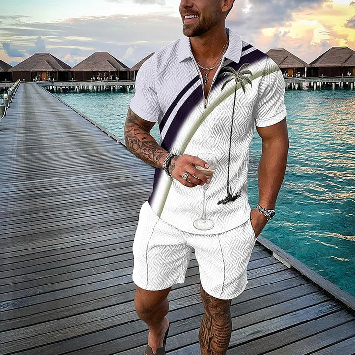 Aljun | Tropicana Polohemd & Shorts-Set