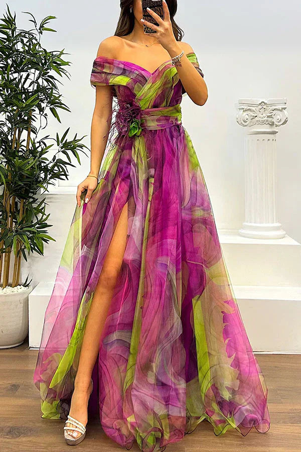Jazel | Elegantes Off-Shoulder Maxikleid