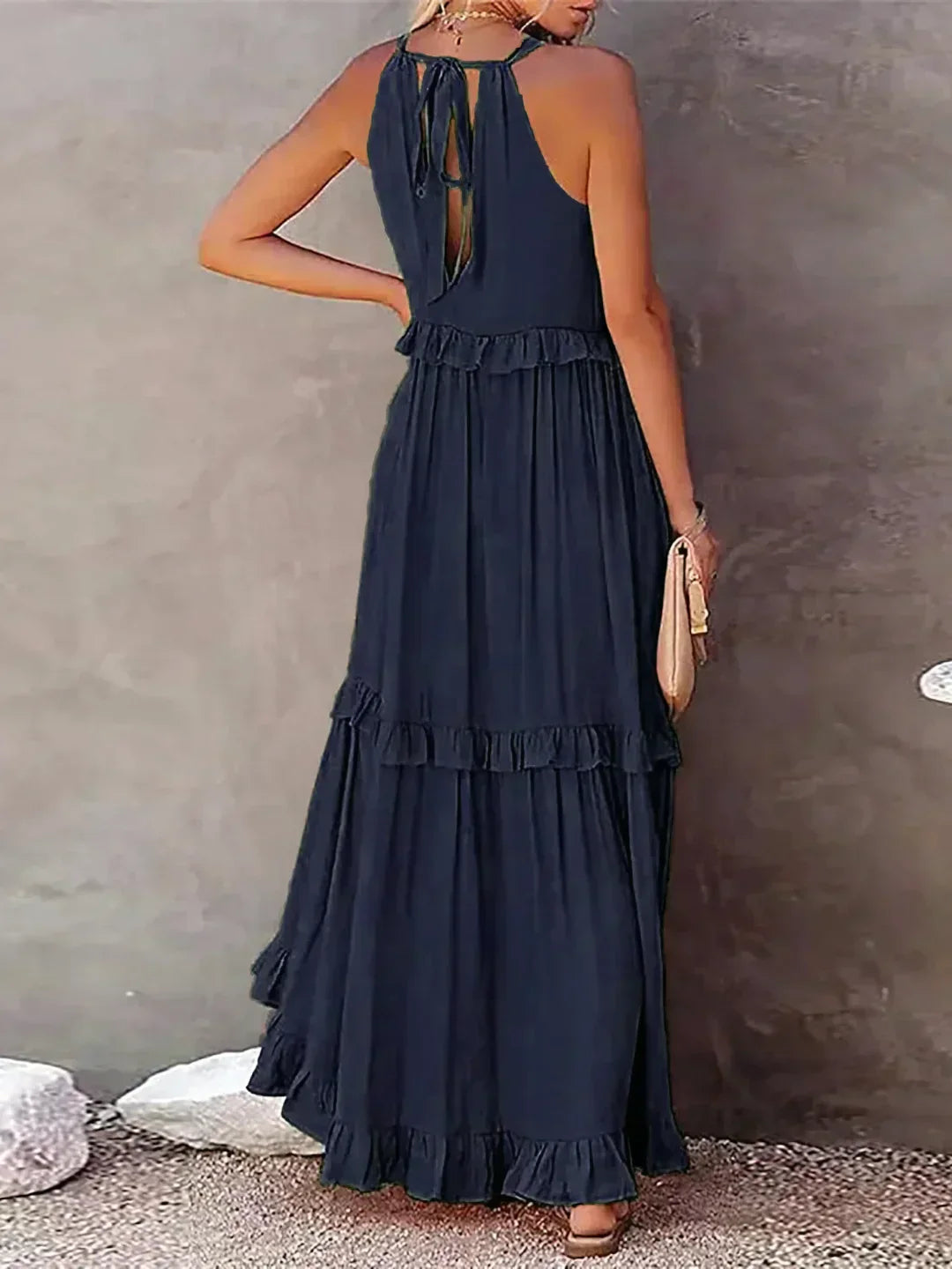 Valery | Halter Ruffle Maxi Kleid