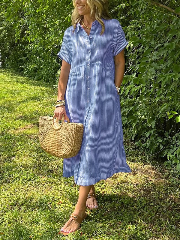 Atar | Elegantes gestreiftes Kleid