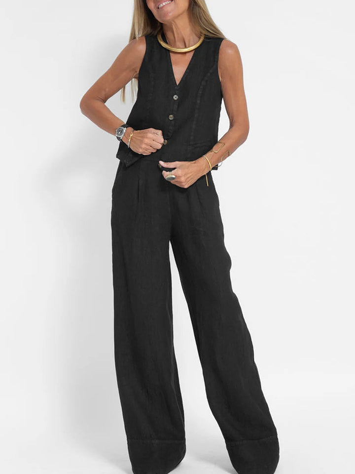 Elle | Weste und weite Hose Set