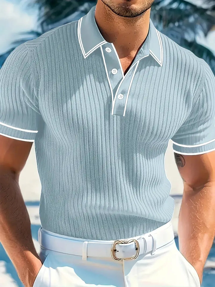 Stephen | Herren-Polohemd mit Rippstrick