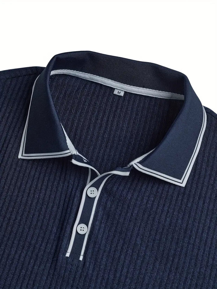 Stephen | Herren-Polohemd mit Rippstrick