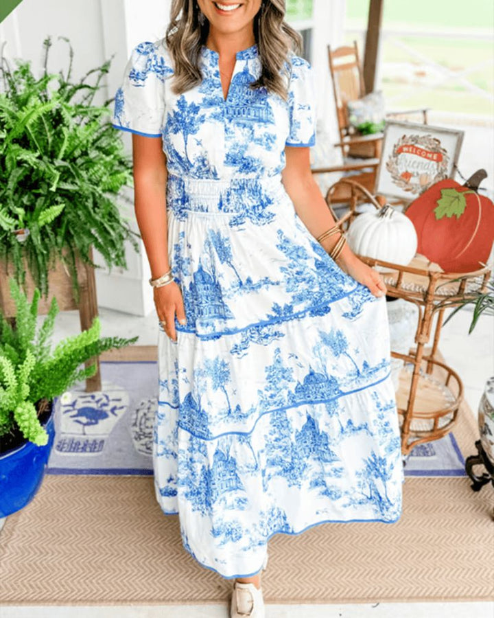 Nadine | Bedrucktes Maxi-Kleid
