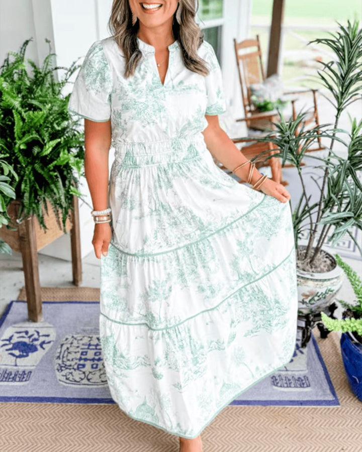 Nadine | Bedrucktes Maxi-Kleid