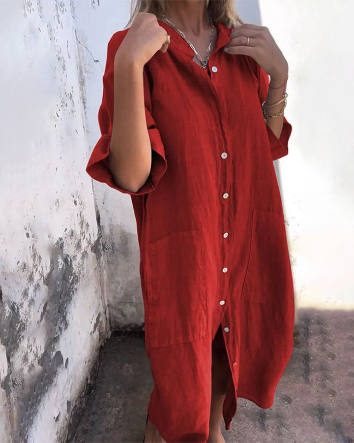 Mayne | Baumwoll-Leinen Hemdkleid