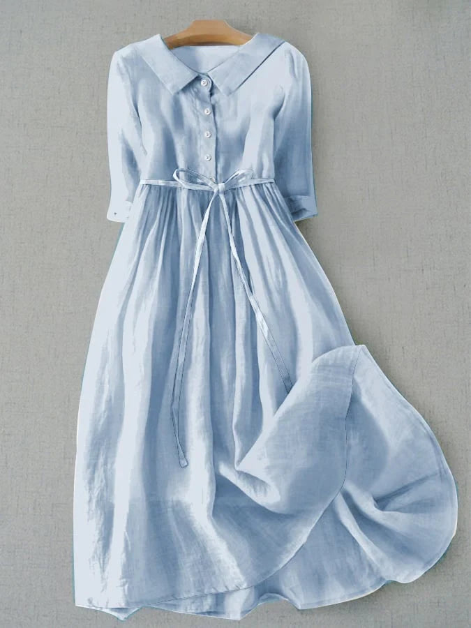 Luciana | Elegantes Baumwoll-Leinen-Kleid