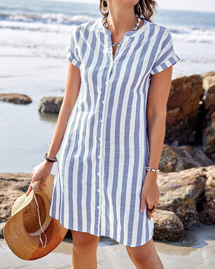 Meily | Elegantes gestreiftes Hemdkleid