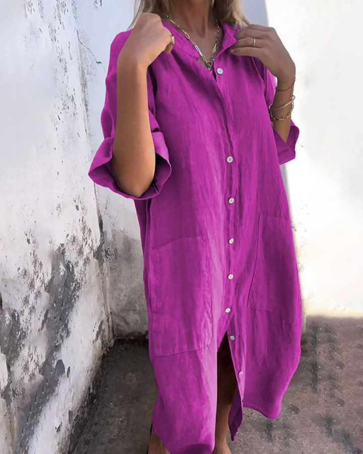 Mayne | Baumwoll-Leinen Hemdkleid