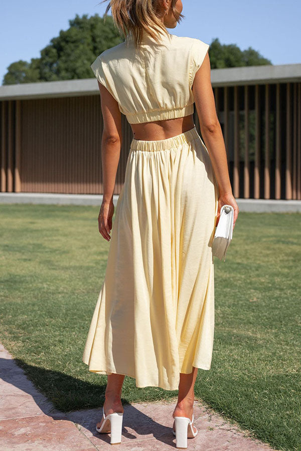 Zalma | Midi-Kleid mit Cut-Out und Taschen