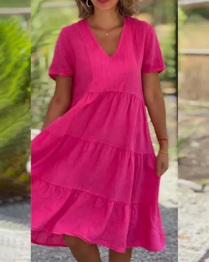 Esther | Lässiges Sommer V-Ausschnitt Kleid