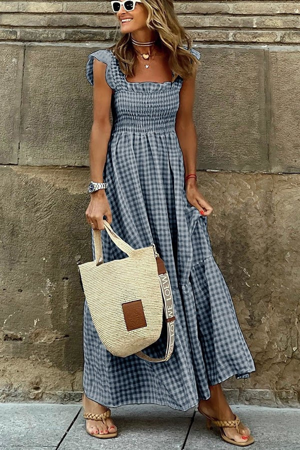 Raya | Elegantes Karomuster Sommerkleid