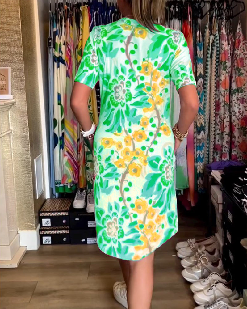 Sydney | Kurzarm-Blumenkleid