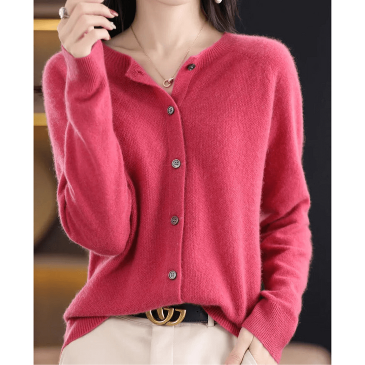 Lisana | Damen Weicher Button Down Strickjacke
