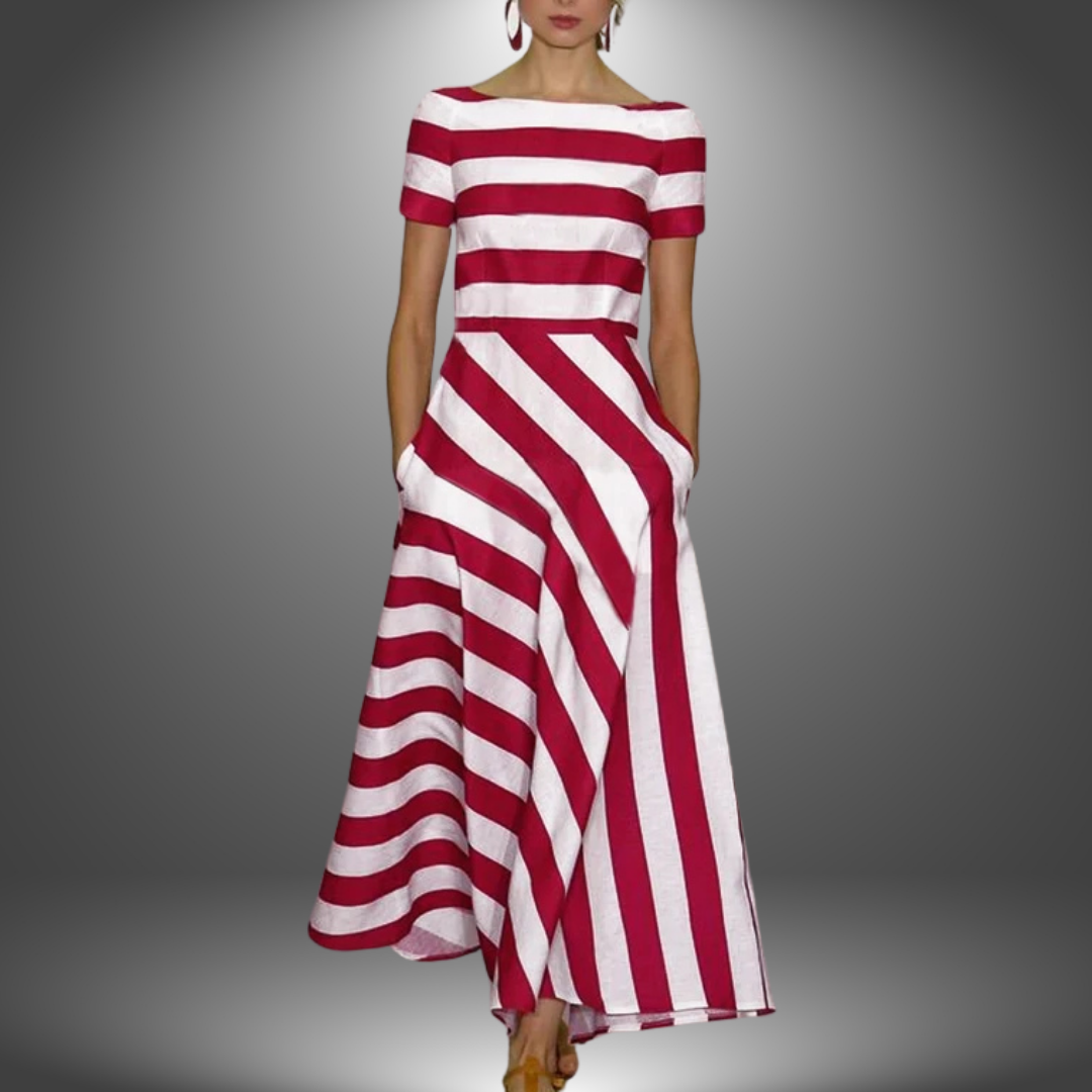 Caitronia | Langgestreiftes Kleid, Handgemacht