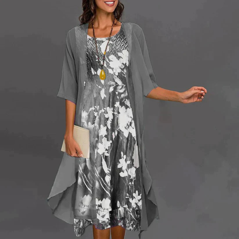 Lilianna | Damenkleid mit Blumenmuster und Blazer