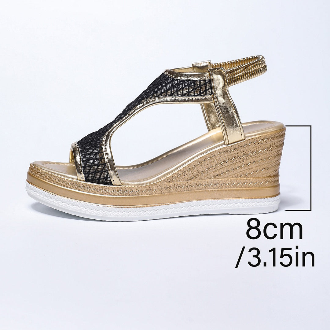 Mallory | Elegante orthopädische Damensandalen mit Keilabsatz