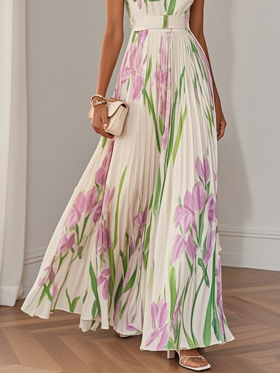 Silda | Elegantes Plissee-Maxikleid