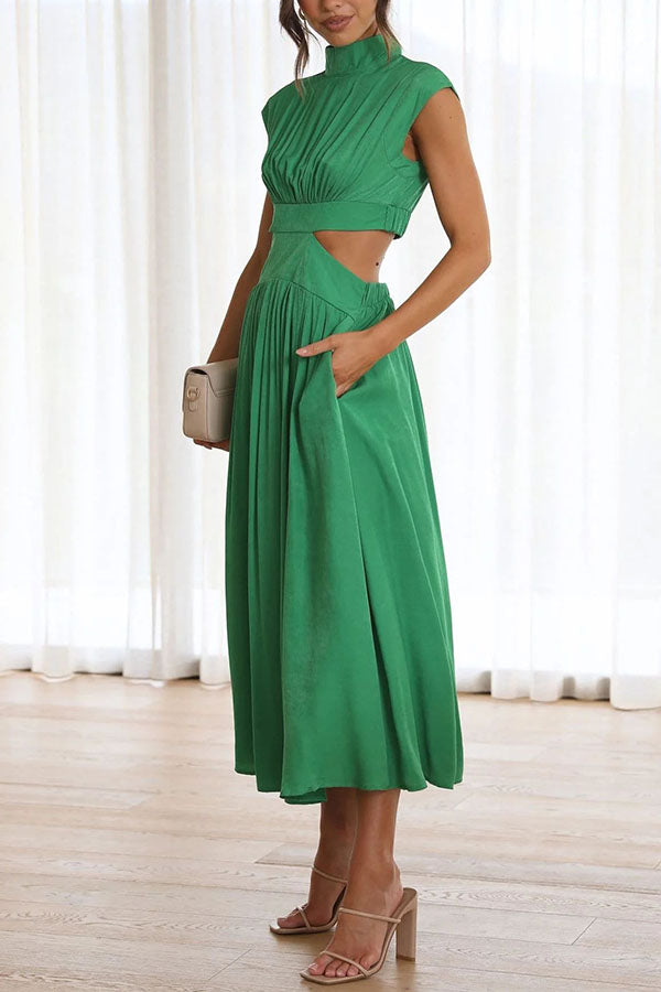 Zalma | Midi-Kleid mit Cut-Out und Taschen