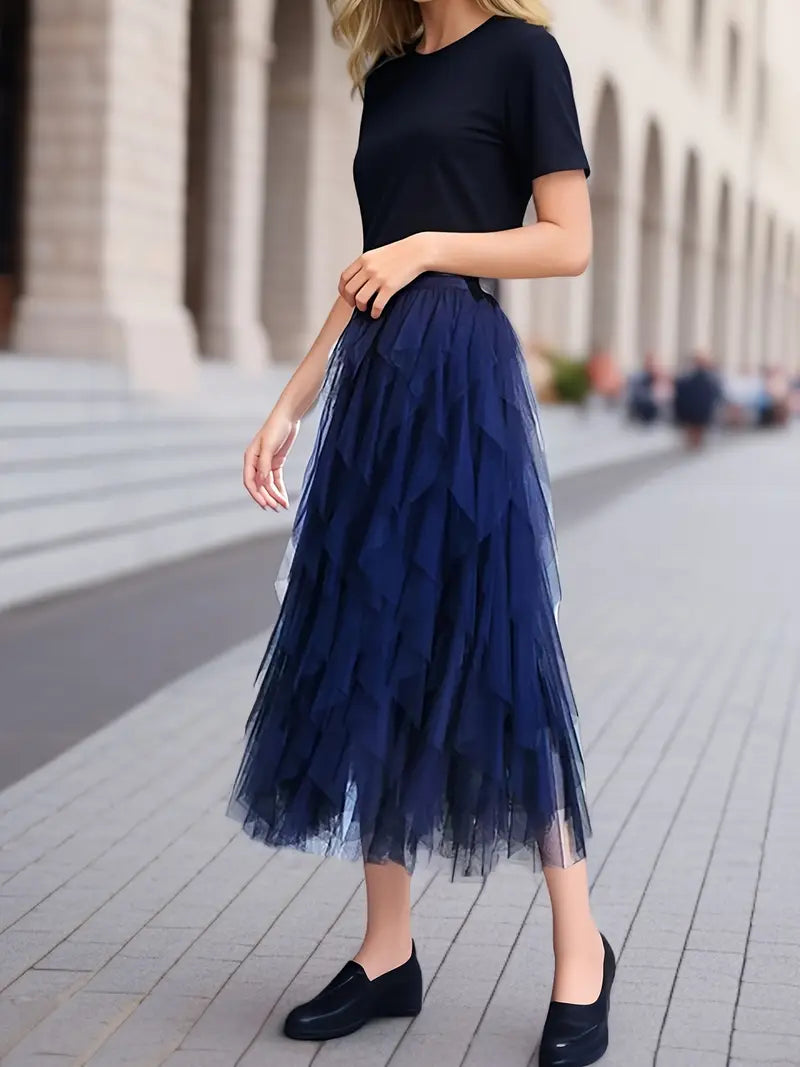 Cecilia | Stilvoller Mesh-Layered Tutu-Rock