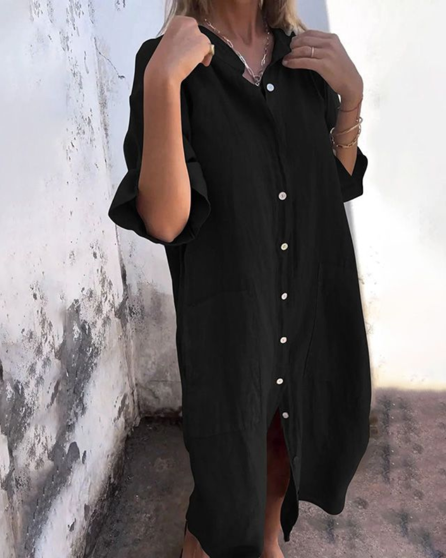 Mayne | Baumwoll-Leinen Hemdkleid