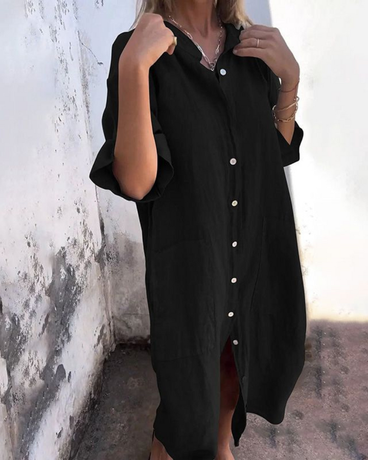 Mayne | Baumwoll-Leinen Hemdkleid