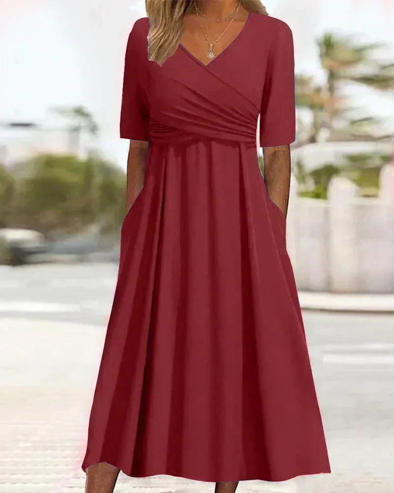 Lilyana | Kurzärmeliges Crossover-Kleid
