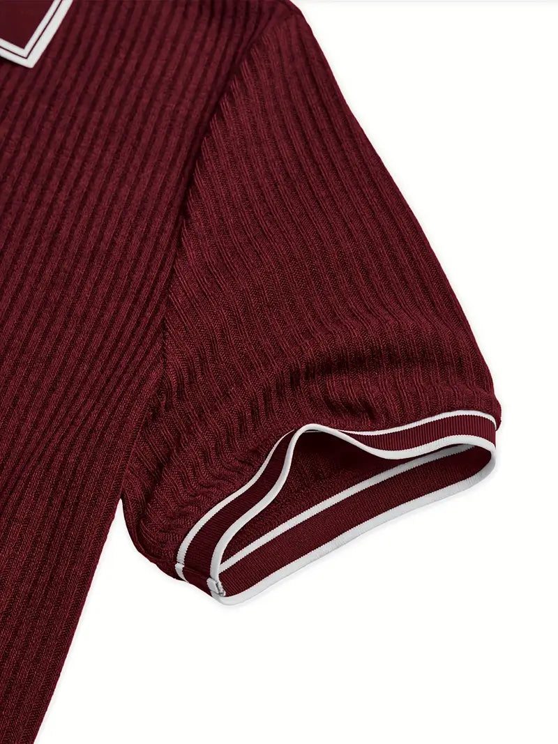 Stephen | Herren-Polohemd mit Rippstrick