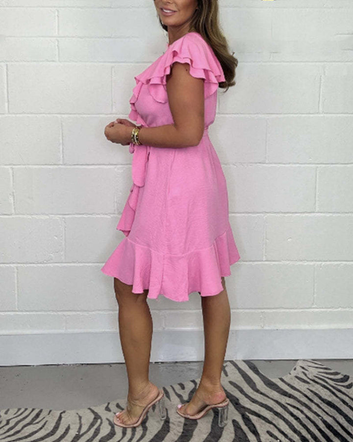 Darcy | Elegantes V-Ausschnitt Rüschenkleid