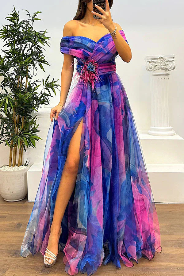 Jazel | Elegantes Off-Shoulder Maxikleid