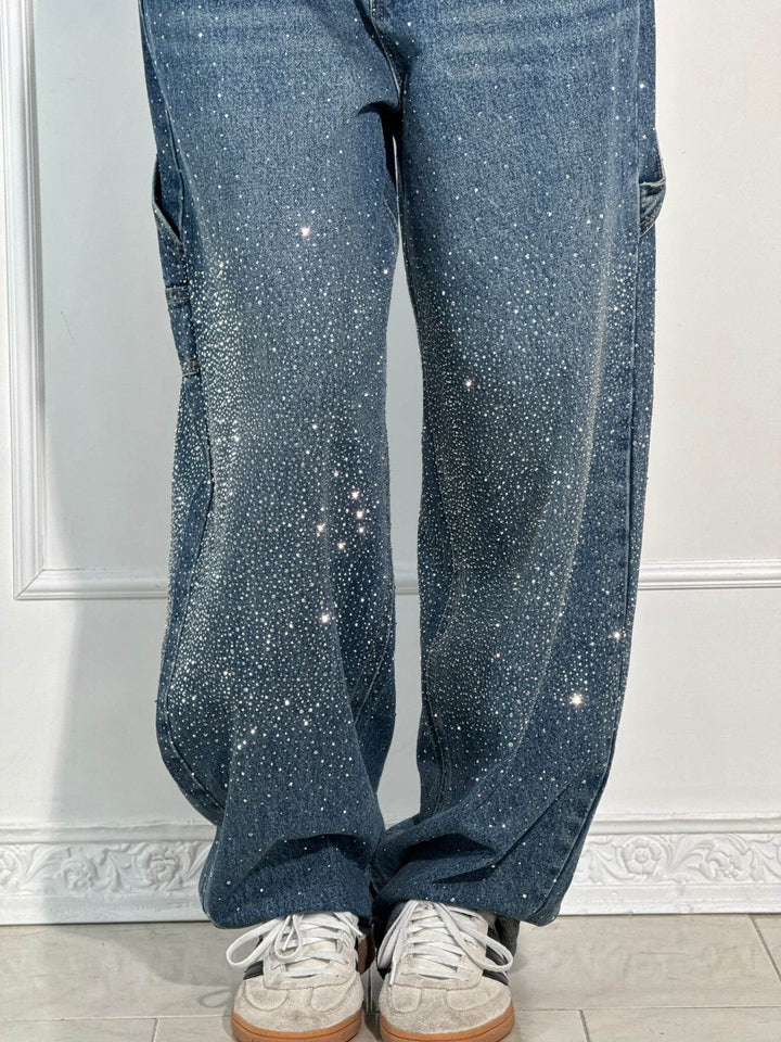 Violet | Hochtaillierte Hose mit weiten Beinen und Knopftaschen