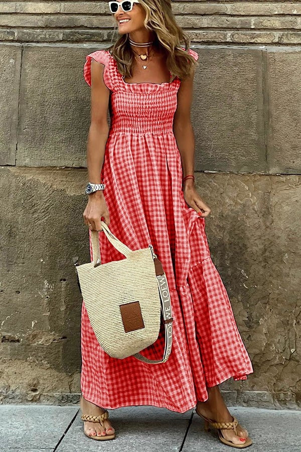 Raya | Elegantes Karomuster Sommerkleid