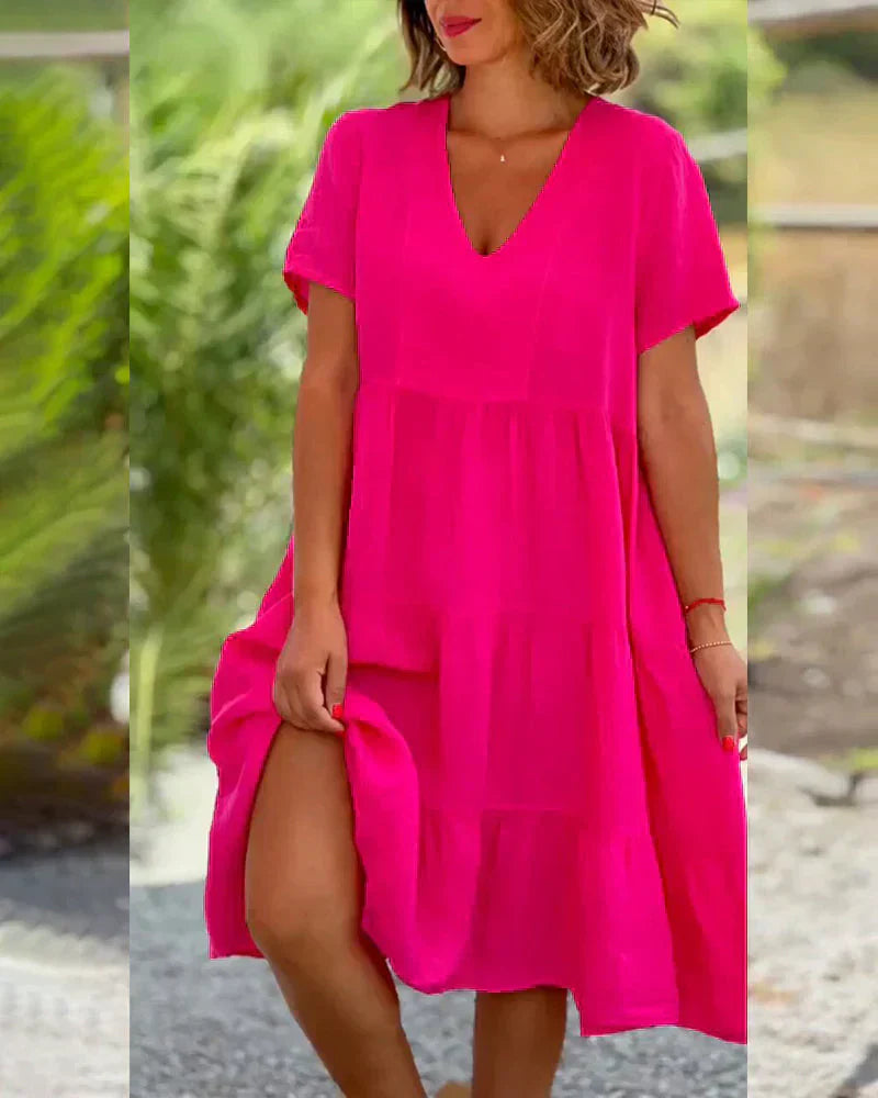 Esther | Lässiges Sommer V-Ausschnitt Kleid