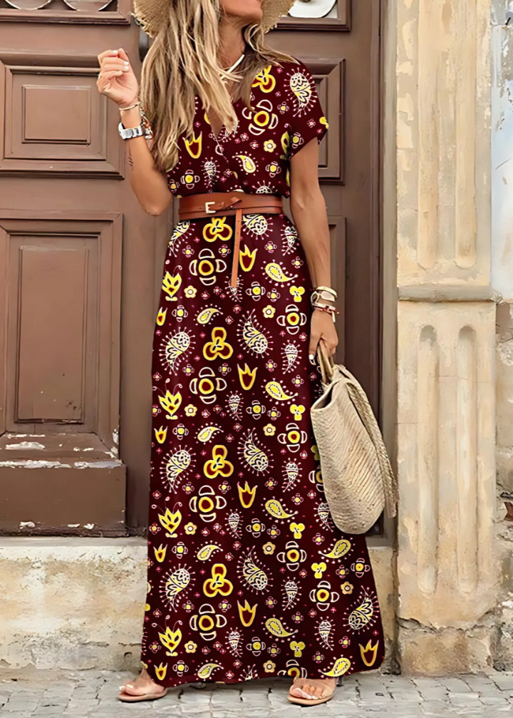 Feeney | Elegantes Bohemian Maxikleid