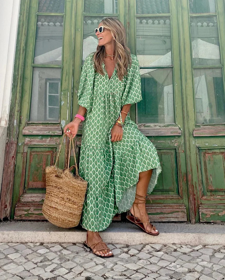 Belleann | Boho Maxi Baumwollkleid