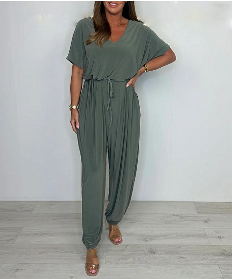 Darby | V-Ausschnitt Bindeträger Jumpsuit