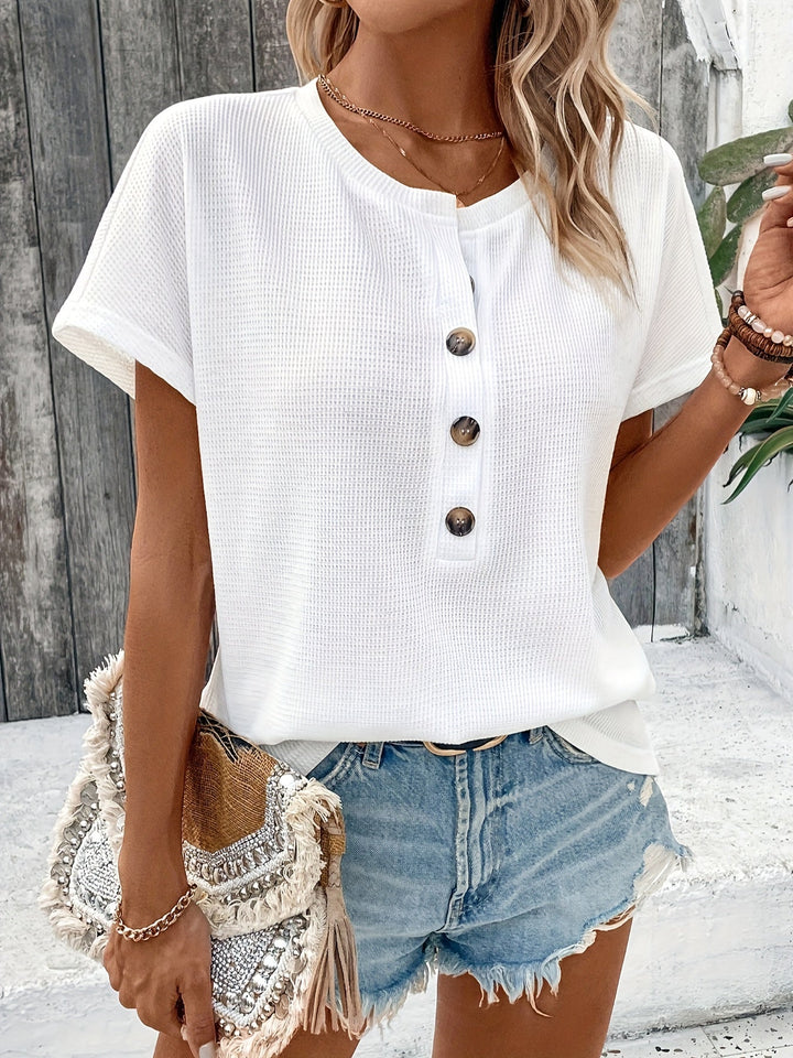 Fayla| Schickes Henley-Hals T-Shirt