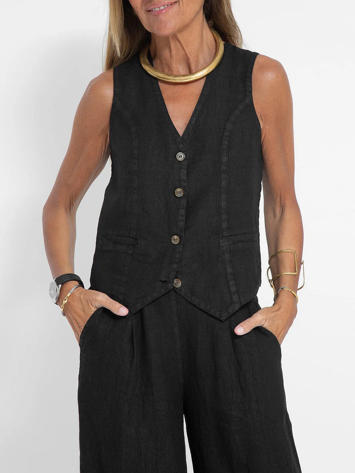 Elle | Weste und weite Hose Set